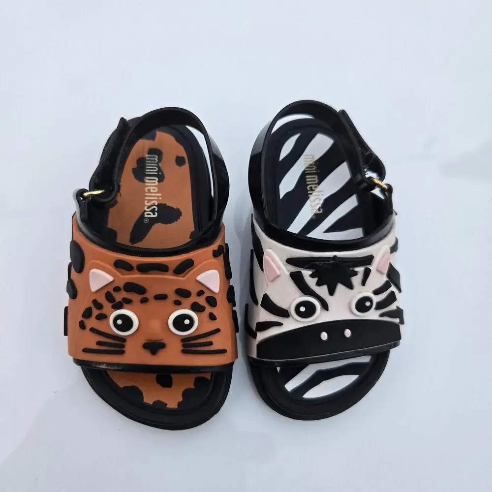 Mini‎ Melissa Zoo Animal Sandal Tiger Zebra Size 6 Toddler